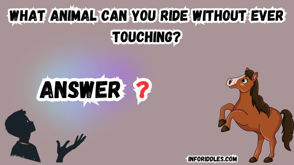 What animal can you ride without ever touching?