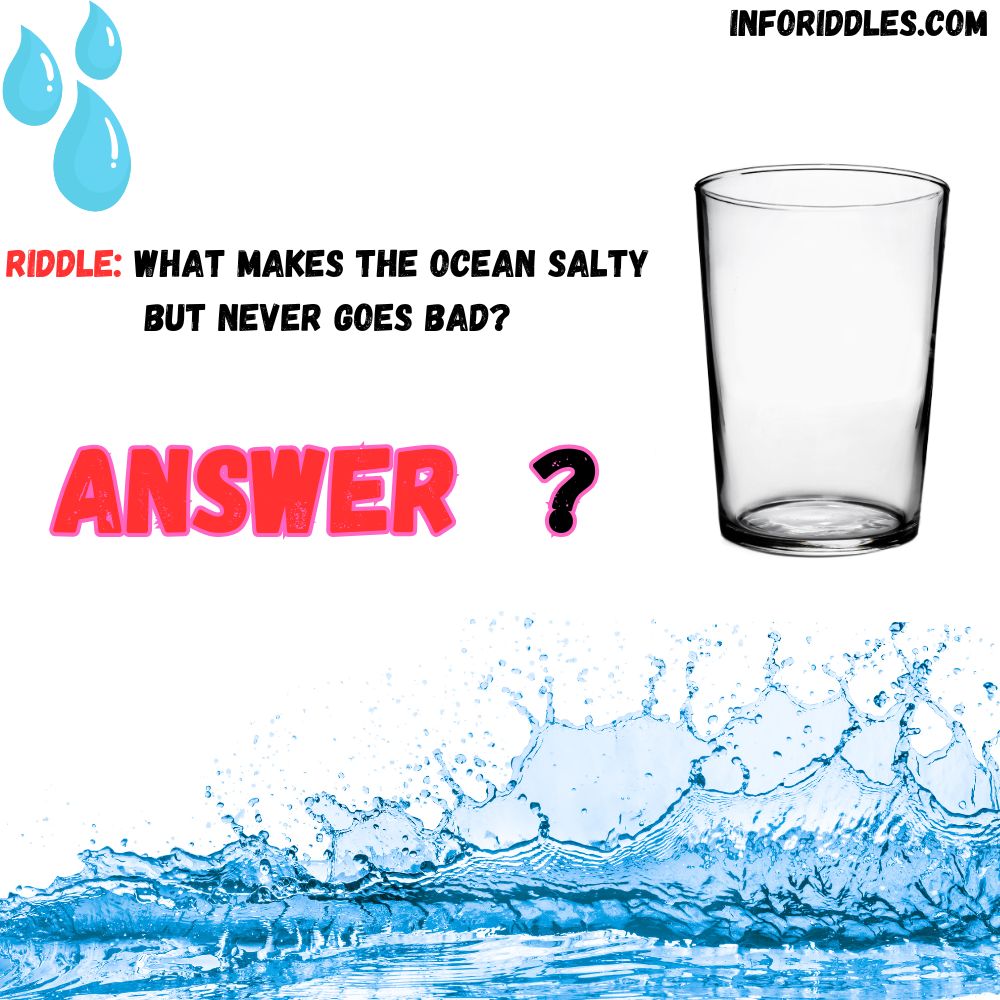 What makes the ocean salty but never goes bad?