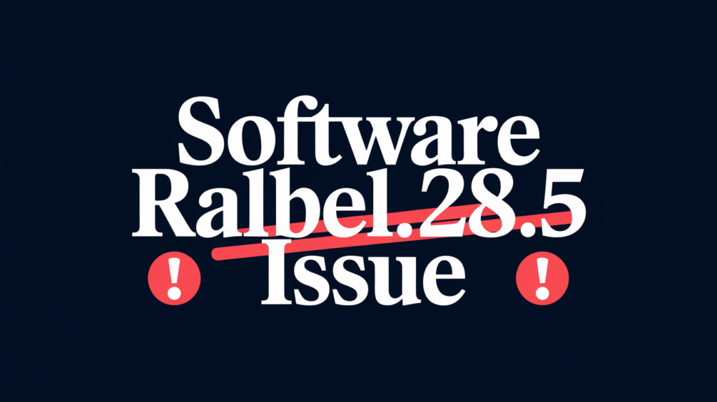 software ralbel28.2.5 issue

